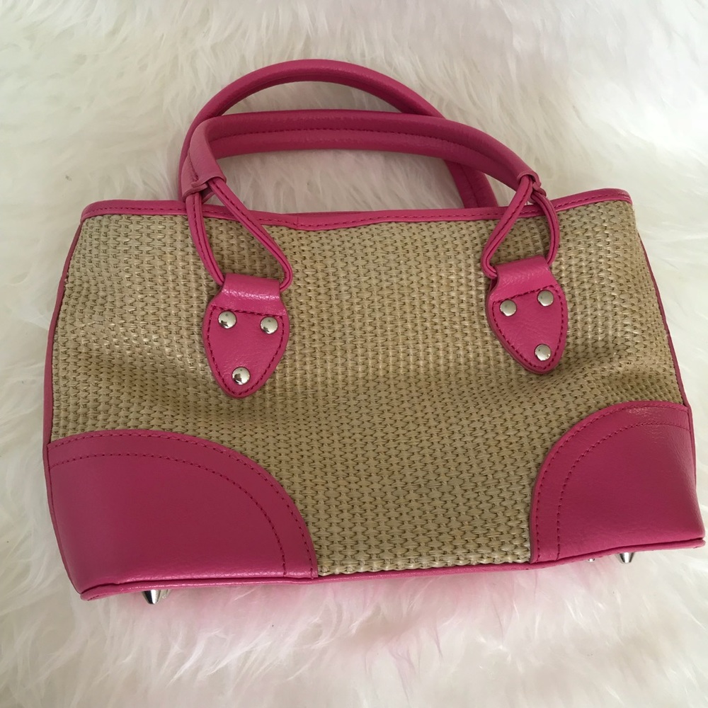 Bath & Bodyworks Straw & Pink Handbag - Picture 2 of 5